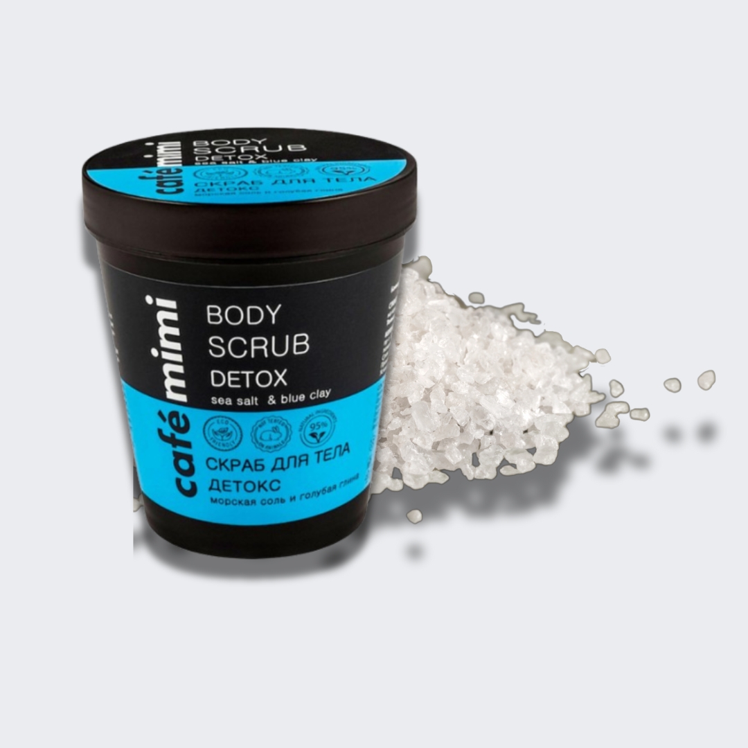 Café Mimi Body Scrub Detox Sea Salt & Blue Clay