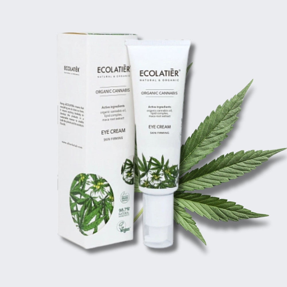 Crema para ojos reafirmante de piel con cannabis orgánico