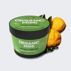 Consiente tu Piel con la Crema Corporal Hidratación Profunda de Organic Mimi! 🌿 La crema corporal rica proporciona una agradable sensación de mimo y sedosidad. El aceite de almendra ecológico mejora el tono y la elasticidad de la piel, suavizándola y nutriéndola. El extracto de verbena hidrata, mantiene el equilibrio hídrico y deja tu piel sedosa.
